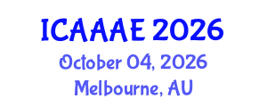 International Conference on Aeronautical and Aerospace Engineering (ICAAAE) October 04, 2026 - Melbourne, Australia International Conference on Aeronautical and Aerospace Engineering (ICAAAE) October 04, 2026 - Melbourne, Australia