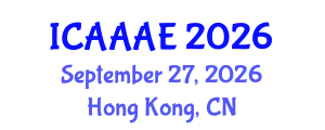 International Conference on Aeronautical and Aerospace Engineering (ICAAAE) September 27, 2026 - Hong Kong, China