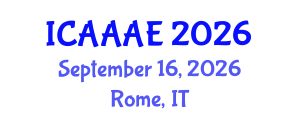 International Conference on Aeronautical and Aerospace Engineering (ICAAAE) September 16, 2026 - Rome, Italy International Conference on Aeronautical and Aerospace Engineering (ICAAAE) September 16, 2026 - Rome, Italy