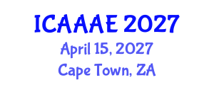 International Conference on Aeronautical and Aerospace Engineering (ICAAAE) April 15, 2027 - Cape Town, South Africa International Conference on Aeronautical and Aerospace Engineering (ICAAAE) April 15, 2027 - Cape Town, South Africa