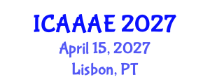 International Conference on Aeronautical and Aerospace Engineering (ICAAAE) April 15, 2027 - Lisbon, Portugal International Conference on Aeronautical and Aerospace Engineering (ICAAAE) April 15, 2027 - Lisbon, Portugal