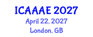International Conference on Aeronautical and Aerospace Engineering (ICAAAE) April 22, 2027 - London, United Kingdom International Conference on Aeronautical and Aerospace Engineering (ICAAAE) April 22, 2027 - London, United Kingdom