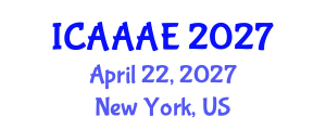 International Conference on Aeronautical and Aerospace Engineering (ICAAAE) April 22, 2027 - New York, United States International Conference on Aeronautical and Aerospace Engineering (ICAAAE) April 22, 2027 - New York, United States
