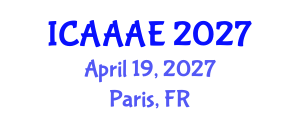International Conference on Aeronautical and Aerospace Engineering (ICAAAE) April 19, 2027 - Paris, France