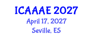 International Conference on Aeronautical and Aerospace Engineering (ICAAAE) April 17, 2027 - Seville, Spain International Conference on Aeronautical and Aerospace Engineering (ICAAAE) April 17, 2027 - Seville, Spain