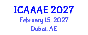 International Conference on Aeronautical and Aerospace Engineering (ICAAAE) February 15, 2027 - Dubai, United Arab Emirates International Conference on Aeronautical and Aerospace Engineering (ICAAAE) February 15, 2027 - Dubai, United Arab Emirates