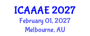 International Conference on Aeronautical and Aerospace Engineering (ICAAAE) February 01, 2027 - Melbourne, Australia International Conference on Aeronautical and Aerospace Engineering (ICAAAE) February 01, 2027 - Melbourne, Australia