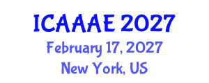 International Conference on Aeronautical and Aerospace Engineering (ICAAAE) February 17, 2027 - New York, United States International Conference on Aeronautical and Aerospace Engineering (ICAAAE) February 17, 2027 - New York, United States