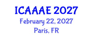 International Conference on Aeronautical and Aerospace Engineering (ICAAAE) February 22, 2027 - Paris, France