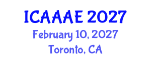 International Conference on Aeronautical and Aerospace Engineering (ICAAAE) February 10, 2027 - Toronto, Canada International Conference on Aeronautical and Aerospace Engineering (ICAAAE) February 10, 2027 - Toronto, Canada
