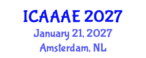 International Conference on Aeronautical and Aerospace Engineering (ICAAAE) January 21, 2027 - Amsterdam, Netherlands International Conference on Aeronautical and Aerospace Engineering (ICAAAE) January 21, 2027 - Amsterdam, Netherlands
