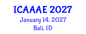 International Conference on Aeronautical and Aerospace Engineering (ICAAAE) January 14, 2027 - Bali, Indonesia International Conference on Aeronautical and Aerospace Engineering (ICAAAE) January 14, 2027 - Bali, Indonesia