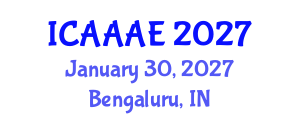 International Conference on Aeronautical and Aerospace Engineering (ICAAAE) January 30, 2027 - Bengaluru, India International Conference on Aeronautical and Aerospace Engineering (ICAAAE) January 30, 2027 - Bengaluru, India