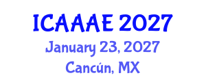 International Conference on Aeronautical and Aerospace Engineering (ICAAAE) January 23, 2027 - Cancún, Mexico International Conference on Aeronautical and Aerospace Engineering (ICAAAE) January 23, 2027 - Cancún, Mexico
