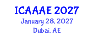 International Conference on Aeronautical and Aerospace Engineering (ICAAAE) January 28, 2027 - Dubai, United Arab Emirates International Conference on Aeronautical and Aerospace Engineering (ICAAAE) January 28, 2027 - Dubai, United Arab Emirates