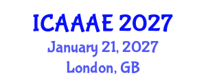 International Conference on Aeronautical and Aerospace Engineering (ICAAAE) January 21, 2027 - London, United Kingdom International Conference on Aeronautical and Aerospace Engineering (ICAAAE) January 21, 2027 - London, United Kingdom