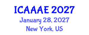 International Conference on Aeronautical and Aerospace Engineering (ICAAAE) January 28, 2027 - New York, United States International Conference on Aeronautical and Aerospace Engineering (ICAAAE) January 28, 2027 - New York, United States