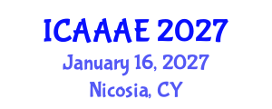 International Conference on Aeronautical and Aerospace Engineering (ICAAAE) January 16, 2027 - Nicosia, Cyprus International Conference on Aeronautical and Aerospace Engineering (ICAAAE) January 16, 2027 - Nicosia, Cyprus
