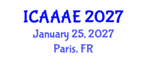 International Conference on Aeronautical and Aerospace Engineering (ICAAAE) January 25, 2027 - Paris, France
