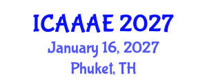 International Conference on Aeronautical and Aerospace Engineering (ICAAAE) January 16, 2027 - Phuket, Thailand International Conference on Aeronautical and Aerospace Engineering (ICAAAE) January 16, 2027 - Phuket, Thailand