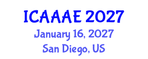 International Conference on Aeronautical and Aerospace Engineering (ICAAAE) January 16, 2027 - San Diego, United States International Conference on Aeronautical and Aerospace Engineering (ICAAAE) January 16, 2027 - San Diego, United States