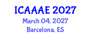 International Conference on Aeronautical and Aerospace Engineering (ICAAAE) March 04, 2027 - Barcelona, Spain International Conference on Aeronautical and Aerospace Engineering (ICAAAE) March 04, 2027 - Barcelona, Spain