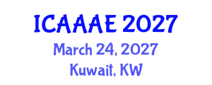 International Conference on Aeronautical and Aerospace Engineering (ICAAAE) March 24, 2027 - Kuwait, Kuwait International Conference on Aeronautical and Aerospace Engineering (ICAAAE) March 24, 2027 - Kuwait, Kuwait