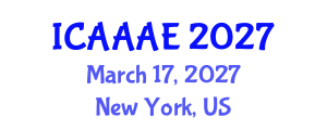 International Conference on Aeronautical and Aerospace Engineering (ICAAAE) March 17, 2027 - New York, United States International Conference on Aeronautical and Aerospace Engineering (ICAAAE) March 17, 2027 - New York, United States