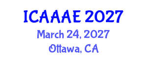 International Conference on Aeronautical and Aerospace Engineering (ICAAAE) March 24, 2027 - Ottawa, Canada International Conference on Aeronautical and Aerospace Engineering (ICAAAE) March 24, 2027 - Ottawa, Canada