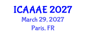 International Conference on Aeronautical and Aerospace Engineering (ICAAAE) March 29, 2027 - Paris, France