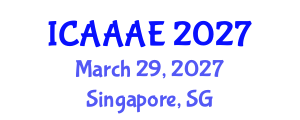 International Conference on Aeronautical and Aerospace Engineering (ICAAAE) March 29, 2027 - Singapore, Singapore International Conference on Aeronautical and Aerospace Engineering (ICAAAE) March 29, 2027 - Singapore, Singapore