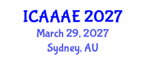 International Conference on Aeronautical and Aerospace Engineering (ICAAAE) March 29, 2027 - Sydney, Australia International Conference on Aeronautical and Aerospace Engineering (ICAAAE) March 29, 2027 - Sydney, Australia