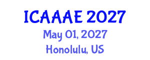 International Conference on Aeronautical and Aerospace Engineering (ICAAAE) May 01, 2027 - Honolulu, United States International Conference on Aeronautical and Aerospace Engineering (ICAAAE) May 01, 2027 - Honolulu, United States