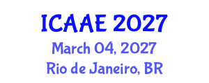 International Conference on Aeronautical and Astronautical Engineering (ICAAE) March 04, 2027 - Rio de Janeiro, Brazil International Conference on Aeronautical and Astronautical Engineering (ICAAE) March 04, 2027 - Rio de Janeiro, Brazil