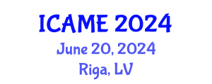 International Conference on Aeronautical and Mechanical Engineering (ICAME) June 20, 2024 - Riga, Latvia