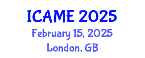 International Conference on Aeronautical and Mechanical Engineering (ICAME) February 15, 2025 - London, United Kingdom