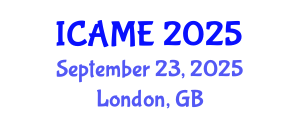 International Conference on Aeronautical and Mechanical Engineering (ICAME) September 23, 2025 - London, United Kingdom