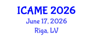 International Conference on Aeronautical and Mechanical Engineering (ICAME) June 17, 2026 - Riga, Latvia