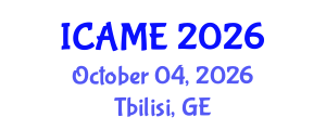 International Conference on Aeronautical and Mechanical Engineering (ICAME) October 04, 2026 - Tbilisi, Georgia