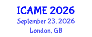 International Conference on Aeronautical and Mechanical Engineering (ICAME) September 23, 2026 - London, United Kingdom