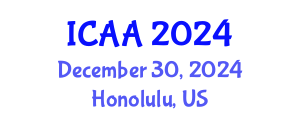 International Conference on Aeronautics and Aeroengineering (ICAA) December 30, 2024 - Honolulu, United States
