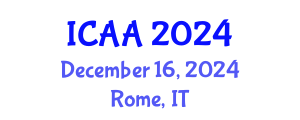 International Conference on Aeronautics and Aeroengineering (ICAA) December 16, 2024 - Rome, Italy
