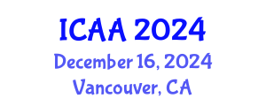International Conference on Aeronautics and Aeroengineering (ICAA) December 16, 2024 - Vancouver, Canada