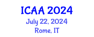 International Conference on Aeronautics and Aeroengineering (ICAA) July 22, 2024 - Rome, Italy
