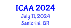 International Conference on Aeronautics and Aeroengineering (ICAA) July 11, 2024 - Santorini, Greece