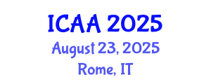 International Conference on Aeronautics and Aeroengineering (ICAA) August 23, 2025 - Rome, Italy