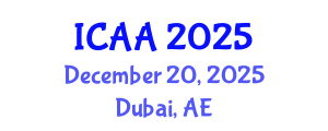 International Conference on Aeronautics and Aeroengineering (ICAA) December 20, 2025 - Dubai, United Arab Emirates