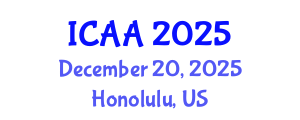 International Conference on Aeronautics and Aeroengineering (ICAA) December 20, 2025 - Honolulu, United States