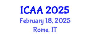 International Conference on Aeronautics and Aeroengineering (ICAA) February 18, 2025 - Rome, Italy