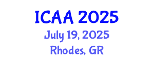 International Conference on Aeronautics and Aeroengineering (ICAA) July 19, 2025 - Rhodes, Greece